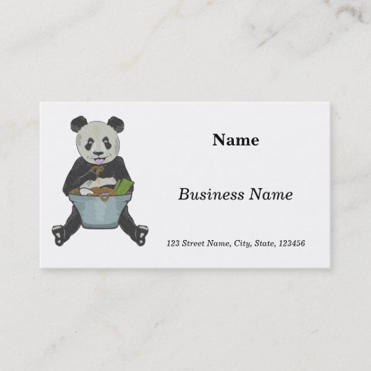 Panda eet een noedelkom visitekaartje (Voorkant)