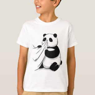 Panda eet een shirt-tshirt t-shirt
