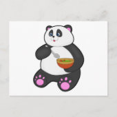 Panda eet met lepel en kom briefkaart (Voorkant)