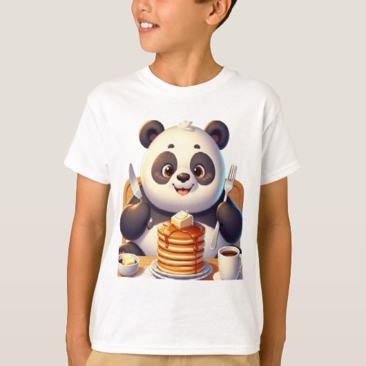 Panda eet pijnkoek. t-shirt (Voorkant)