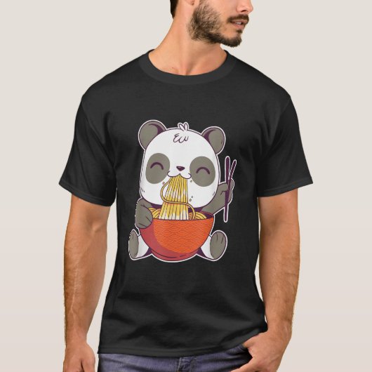 Panda Eet Ra Anime T-shirt (Voorkant)