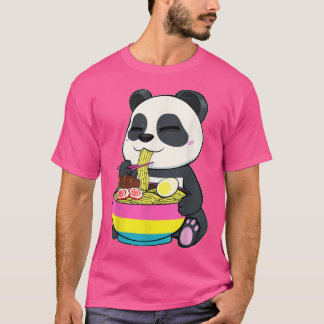 Panda Eet Ramen LGBTQ Panseual Pride Pan Flag C T-shirt