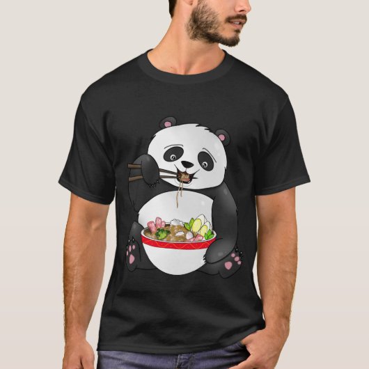 panda eet ramen t-shirt (Voorkant)