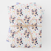 Panda Elephant Koala Love Wrapping Paper Set of 3 (In situ)