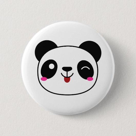 Panda Emoji Round Button (Voorkant)