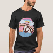 Panda en aardbei cupcake een regenboog kawaii anim t-shirt (Voorkant)