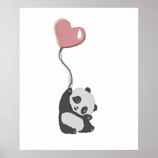 Panda en ballon poster (Voorkant)