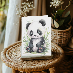 Panda en bamboe begroeting kaart