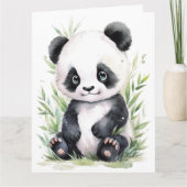 Panda en bamboe begroeting kaart (Voorkant)