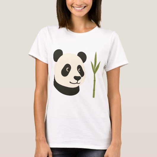 Panda en Bamboe Dames T-Shirt (Voorkant)