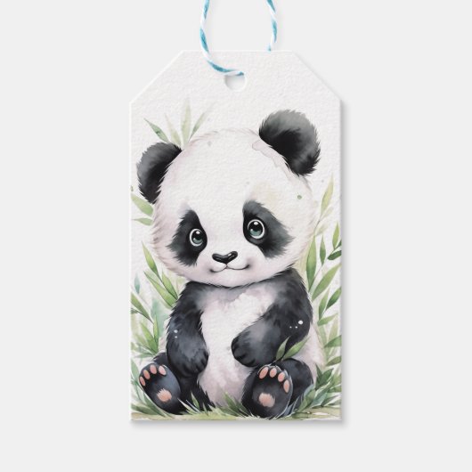Panda en Bamboo Cadeaulabel (Voorkant)