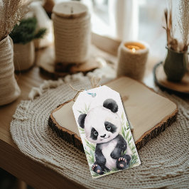 Panda en Bamboo Cadeaulabel
