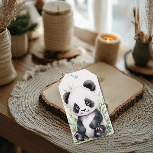 Panda en Bamboo Cadeaulabel