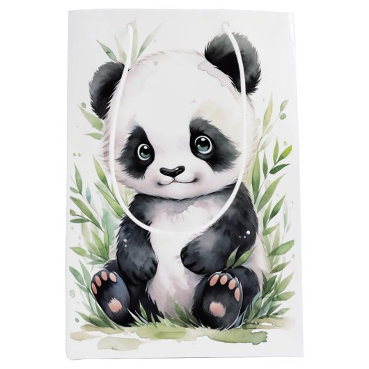Panda en Bamboo Medium Cadeauzakje (Voorkant)