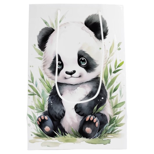 Panda en Bamboo Medium Cadeauzakje (Achterkant)