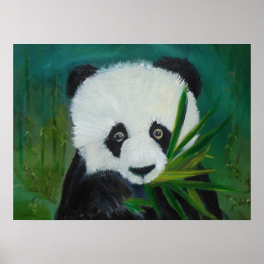 Panda en Bamboo Poster (Voorkant)