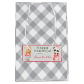 Panda en Beer Pas Tekst en Naam aan Medium Cadeauzakje (Voorkant)