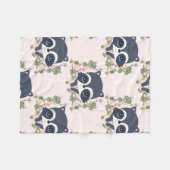 Panda en bloem Tattoo Fleece Deken (Voorkant (Horizontaal))