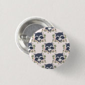 Panda en bloem Tattoo Ronde Button 3,2 Cm (Voorkant /achterkant)