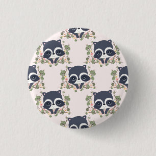 Panda en bloem Tattoo Ronde Button 3,2 Cm