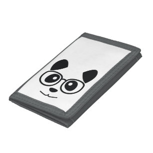 Panda en bril drievoud portemonnee