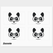Panda en bril rechthoekige sticker (Vel)