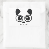 Panda en bril rechthoekige sticker (Tas)