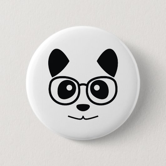 Panda en bril ronde button 5,7 cm (Voorkant)