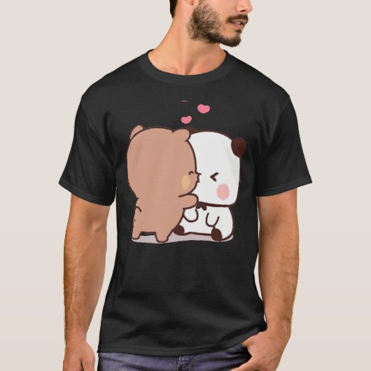 Panda en Brownie Beer Couple 1 T-shirt (Voorkant)