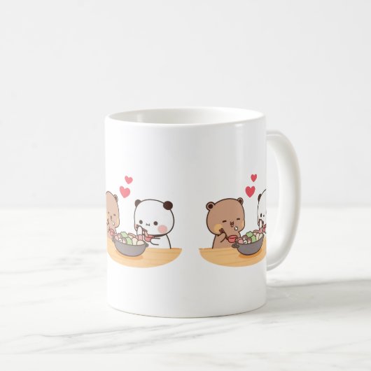 Panda en Brownie Beer Couple Koffiemok (Voorkant rechts)