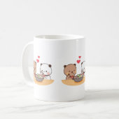 Panda en Brownie Beer Couple Koffiemok (Voorkant links)