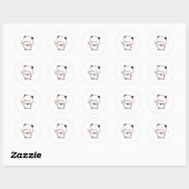 Panda en Brownie Beer Couple Ronde Sticker (Vel)