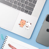Panda en Brownie Beer Couple Sticker (Laptop met iPhone)