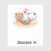 Panda en Brownie Beer Couple Sticker (Vel)