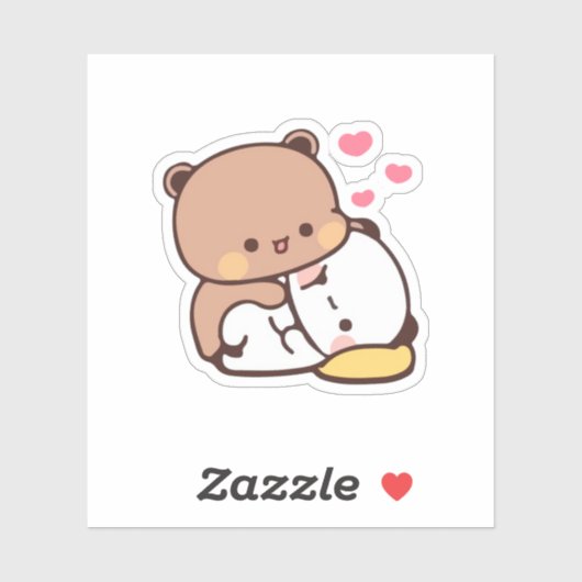 Panda en Brownie Beer Couple Sticker (Vel)