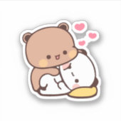 Panda en Brownie Beer Couple Sticker (Voorkant)