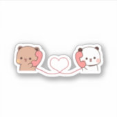 Panda en Brownie Beer Couple Sticker (Voorkant)