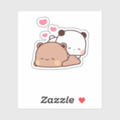 Panda en Brownie Beer Couple Sticker (Vel)