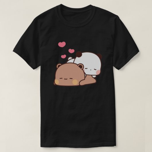 Panda en Brownie Beer Couple T-shirt (Design voorkant)