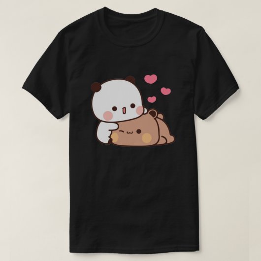 Panda en Brownie Beer Couple T-shirt (Design voorkant)