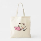 Panda en Brownie Beer Couple Tote Bag (Achterkant)