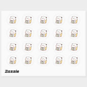 Panda En Brownie Beer Paar Doze Ronde Sticker (Vel)