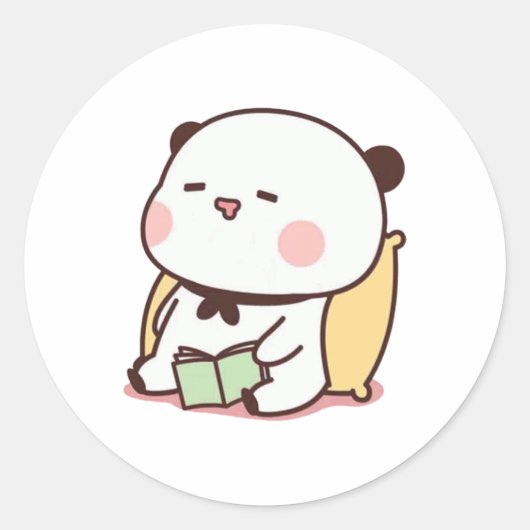 Panda En Brownie Beer Paar Doze Ronde Sticker (Voorkant)