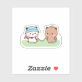 Panda en Brownie Beer paar hebben een picknick Sticker (Vel)