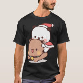 Panda en Brownie Beer paar ,merry Christmas Act T-shirt (Voorkant)