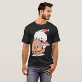 Panda en Brownie Beer paar ,merry Christmas Act T-shirt (Voorkant volledig)