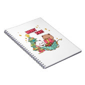 Panda En Brownie Beer Paar, Vrolijk Kerstfeest Notitieboek (Rechterzijde)
