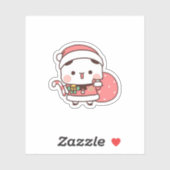 Panda En Brownie Beer Paar, Vrolijk Kerstfeest Sticker (Vel)