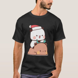 Panda En Brownie Beer Paar, Vrolijk Kerstfeest T-shirt