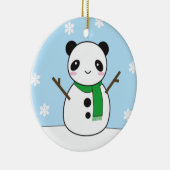 Panda en Bunny Snowmen Keramisch Ornament (Rechts)